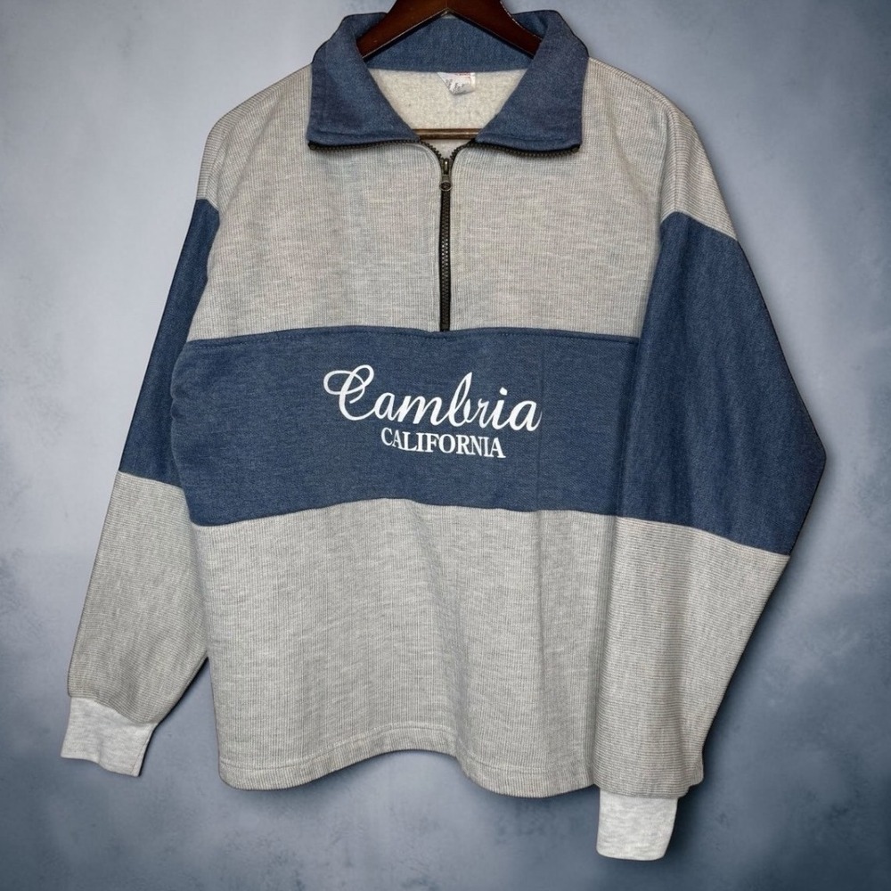 Vintage Cambria California Coast Fleece Quarter Zip Pullover Sweatshirt‎ Large